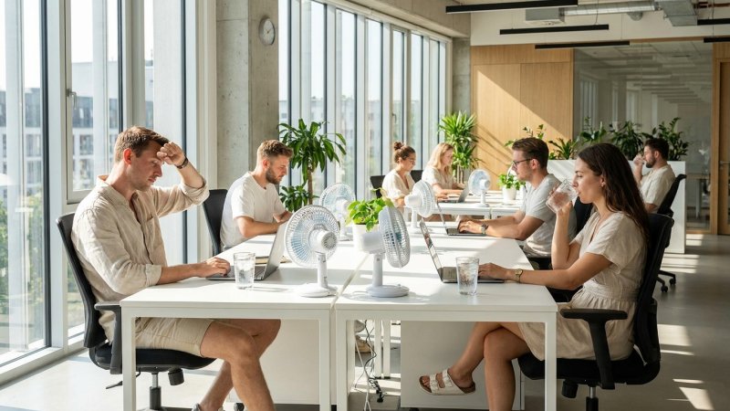 Sommerhitze im Büro: Warum Klimatisierung und flexible Arbeit essenziell werden